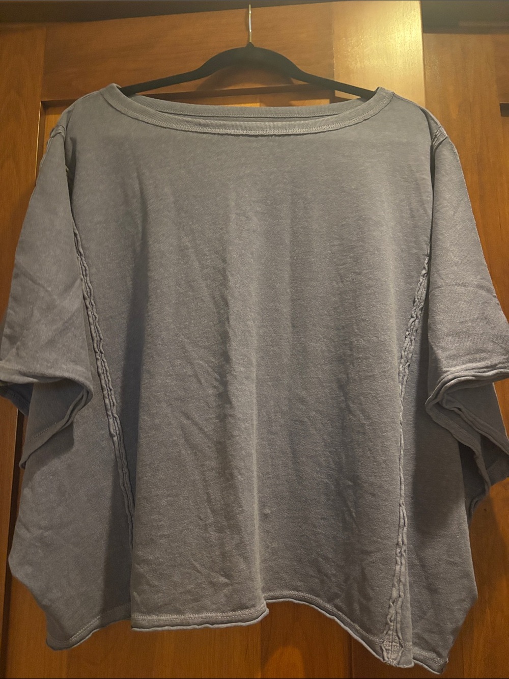 We The Free Boxy Next Level Short-Sleeve Top in Dusty Blue
